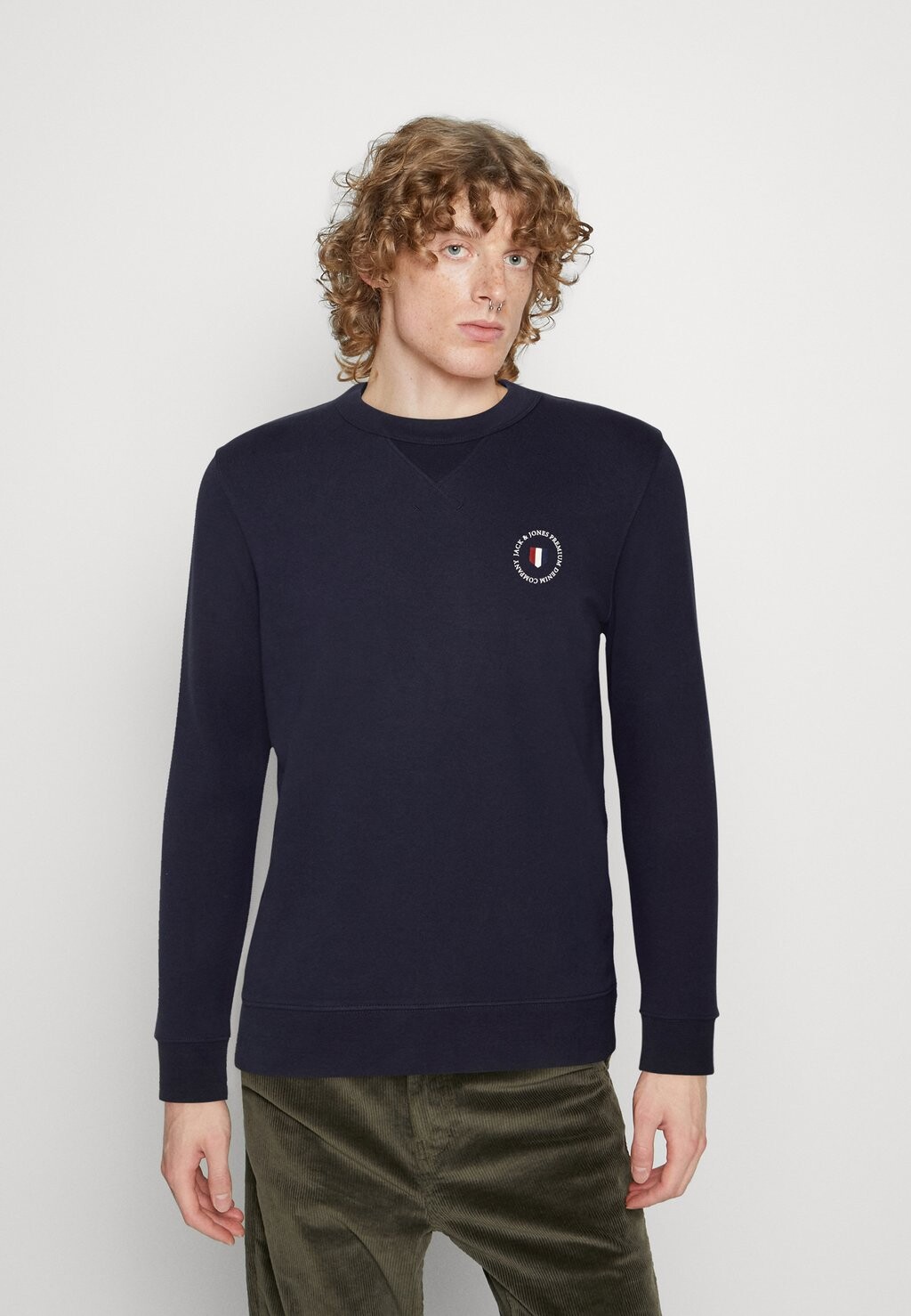 

Толстовка Jack & Jones Jprblushield Crew Neck, морской, Черный