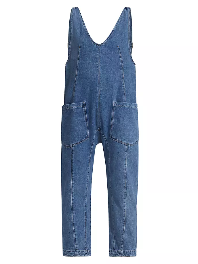

Джинсовый комбинезон для хайроллеров Free People, синий