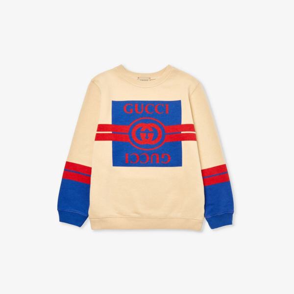 

Толстовка из хлопкового джерси с логотипом, 4–12 лет Gucci, бежевый