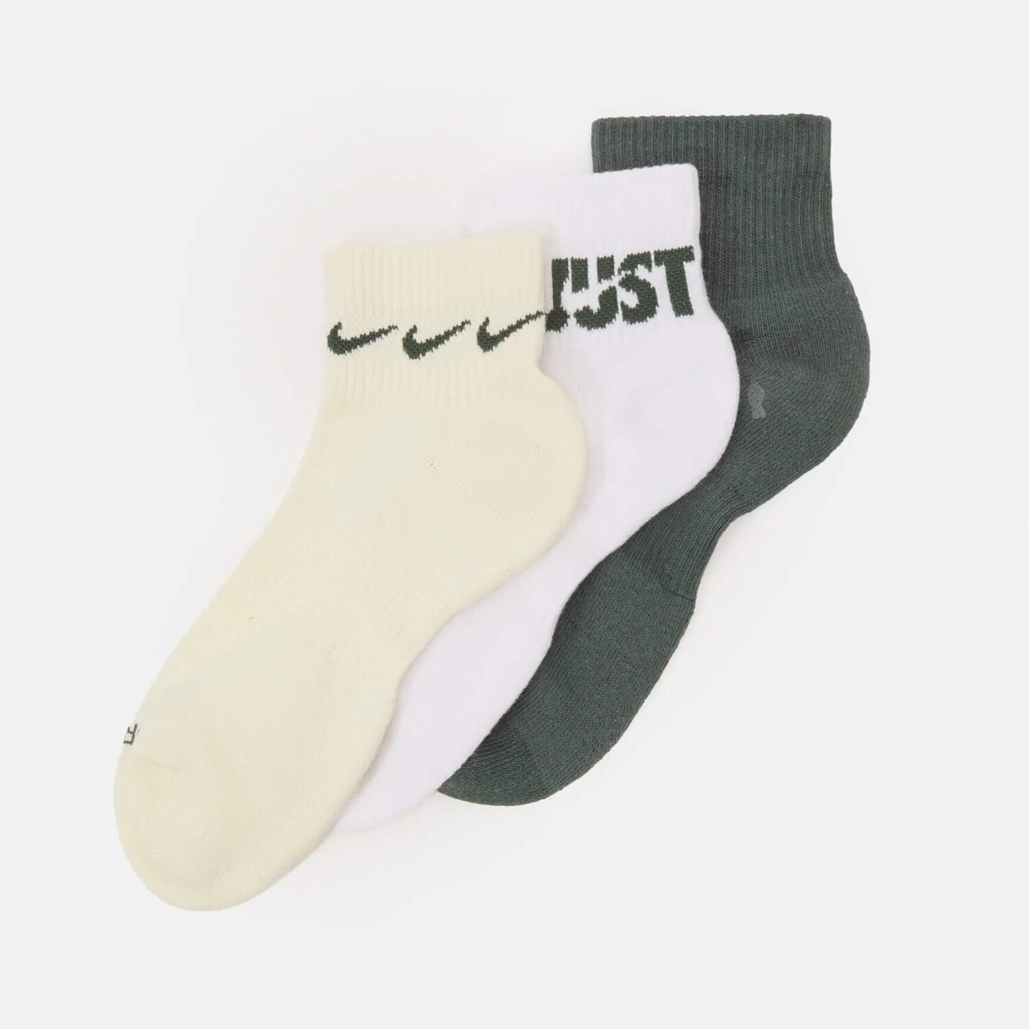 

Комплект спортивных носков Nike Performance Everyday Plus Cush Ankle Unisex, 3 пары, белый/бежевый/серо-зеленый