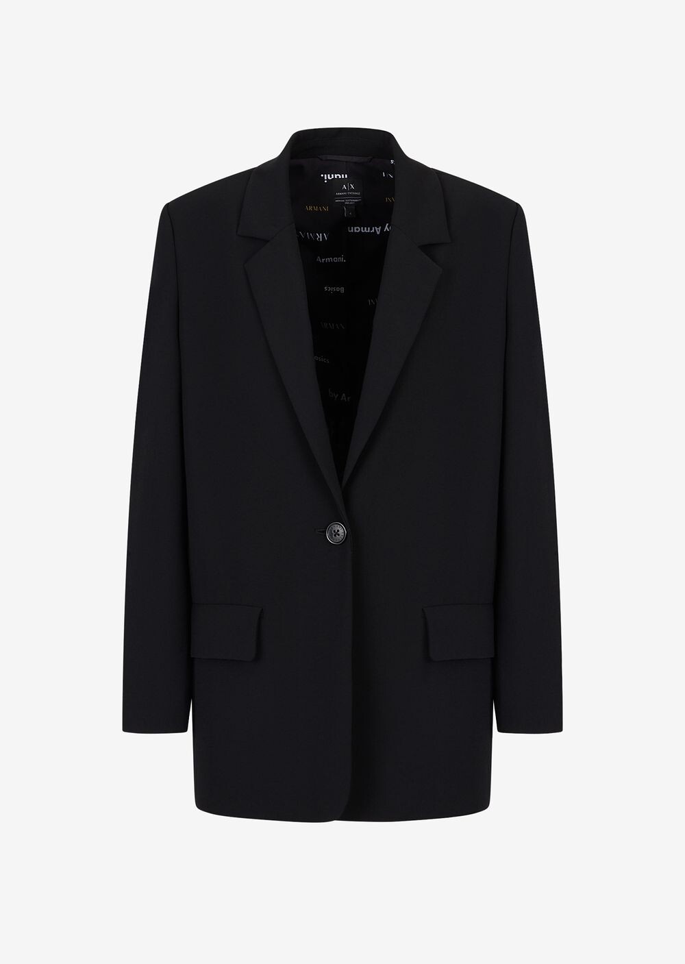

Блейзер из переработанной ткани Armani Exchange, черный