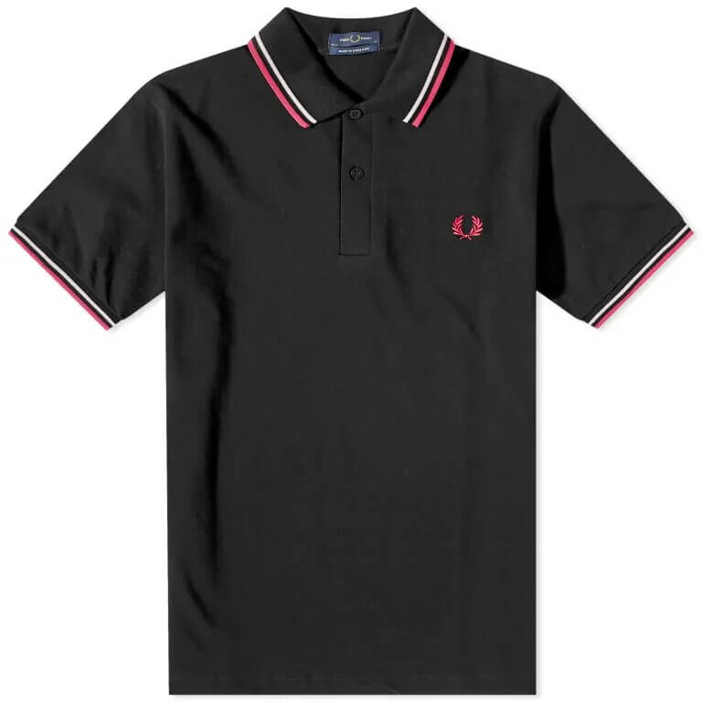 

Поло Fred Perry с двумя наконечниками - сделано в Англии, черный