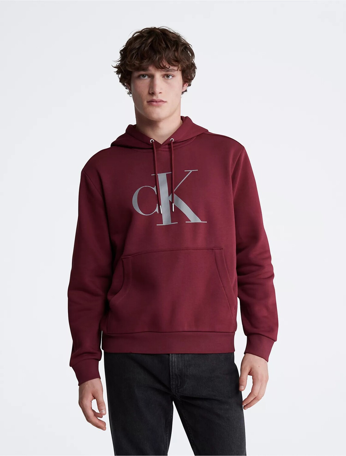 

Толстовка Calvin Klein Monogram Logo Fleece, бордовый, Красный