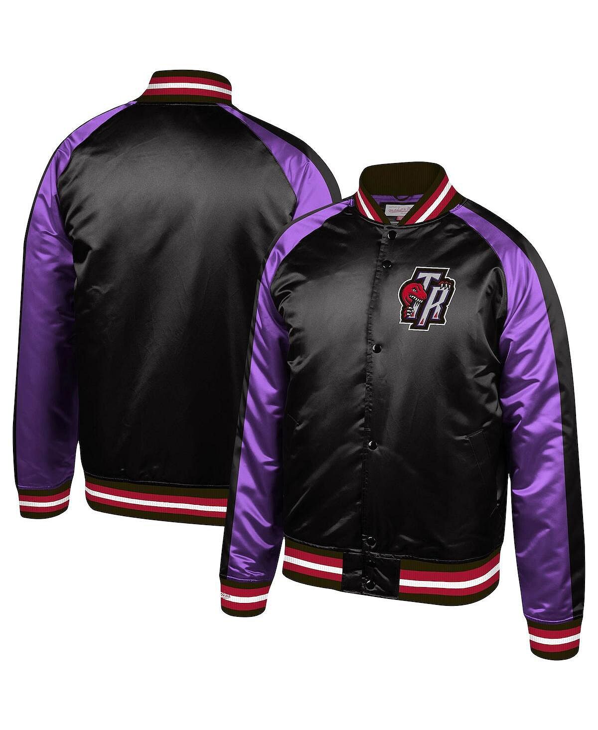 

Мужская черная куртка toronto raptors hardwood classics satin reglan full-snap Mitchell & Ness, черный