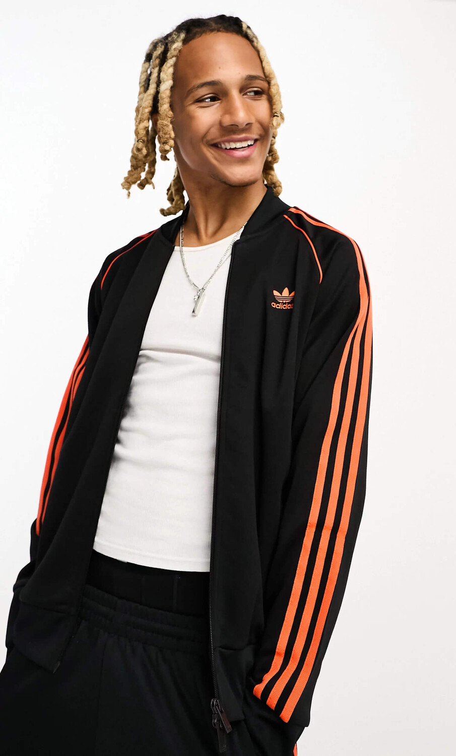 

Толстовка на молнии Adidas Originals Adicolor Track, черный/оранжевый