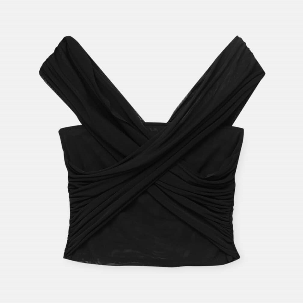 

Топ Pull&Bear Draped Tulle, черный