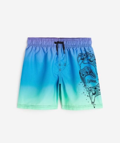 

Шорты для плавания с принтом H&M Game Controllers Patterned Swimwear, голубой