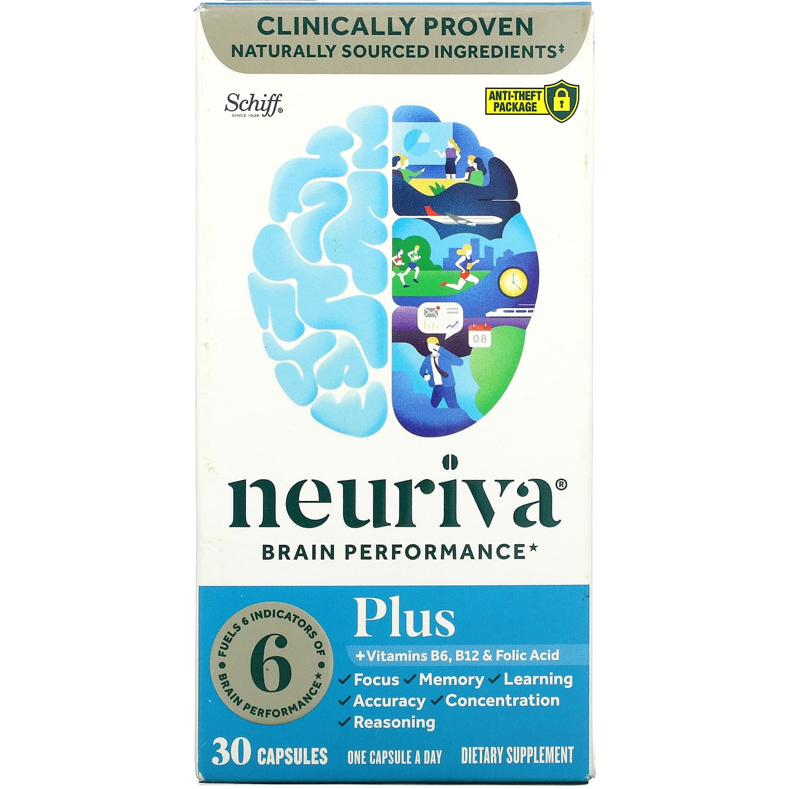 Пищевая Добавка Schiff Neuriva ain Performance Plus, 30 капсул schiff neuriva brain performance plus 30 capsules