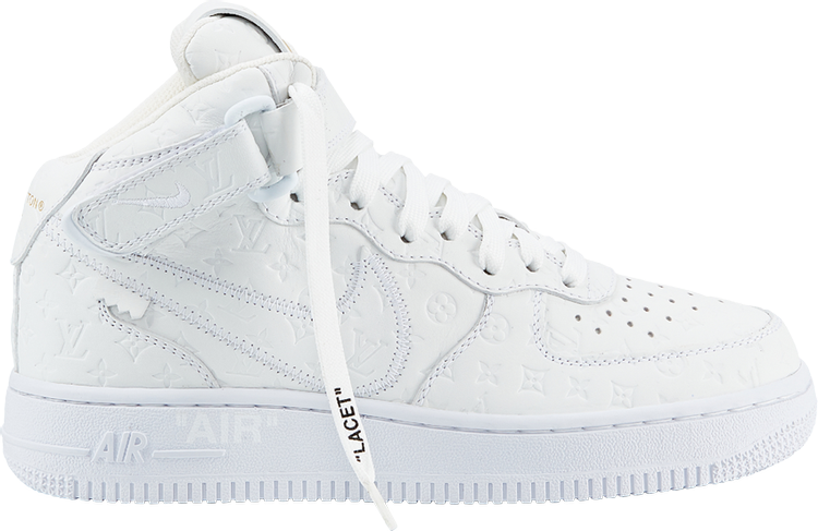 Лимитированные кроссовки Nike Louis Vuitton x Air Force 1 Mid 'Triple White', белый