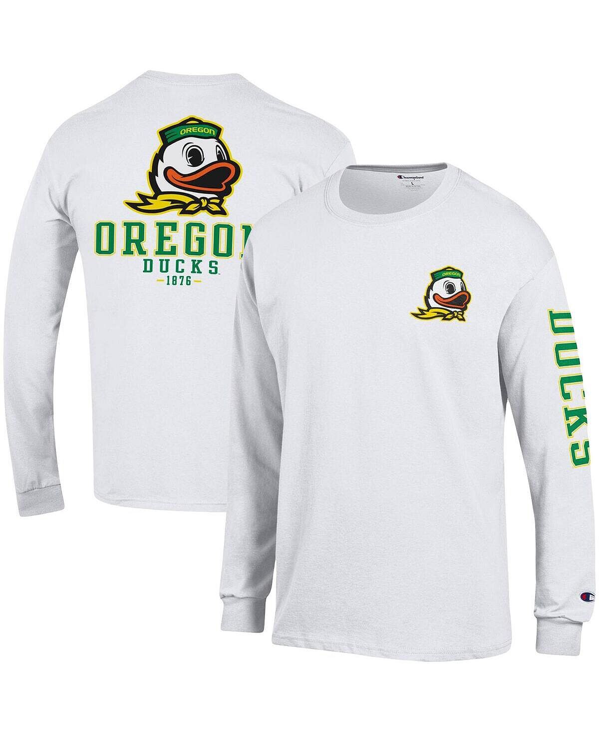 

Мужская белая футболка с длинным рукавом oregon ducks team stack Champion, белый