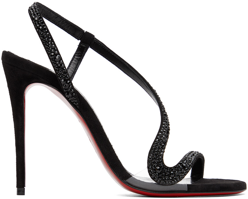 

Черные босоножки на каблуке Rosalie Strass 100 Christian Louboutin