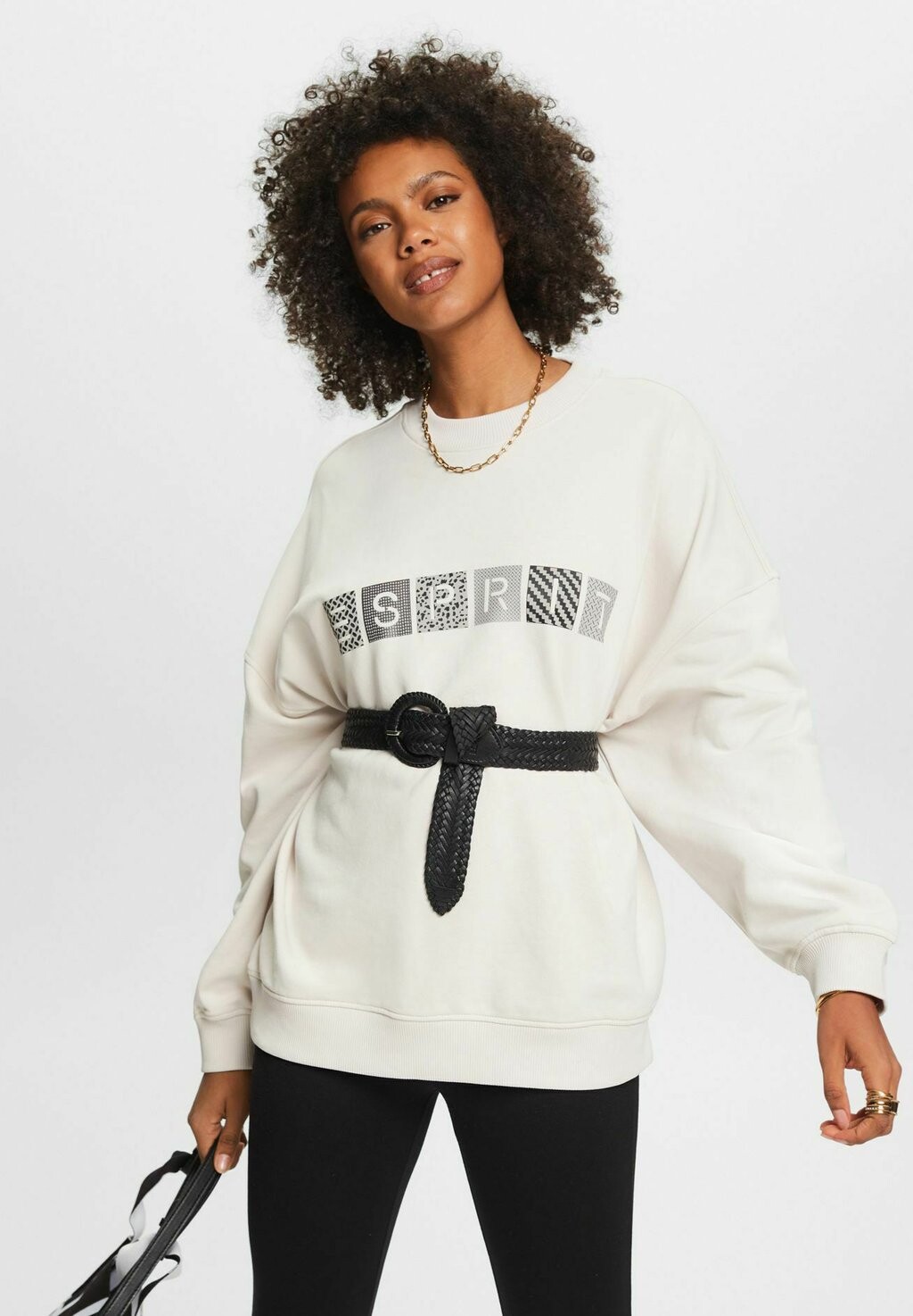 

Толстовка с капюшоном Esprit, бежевый меланж