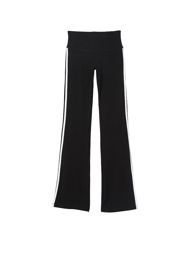 

Леггинсы Victoria's Secret Cotton High-Waist Flare, черный/белый