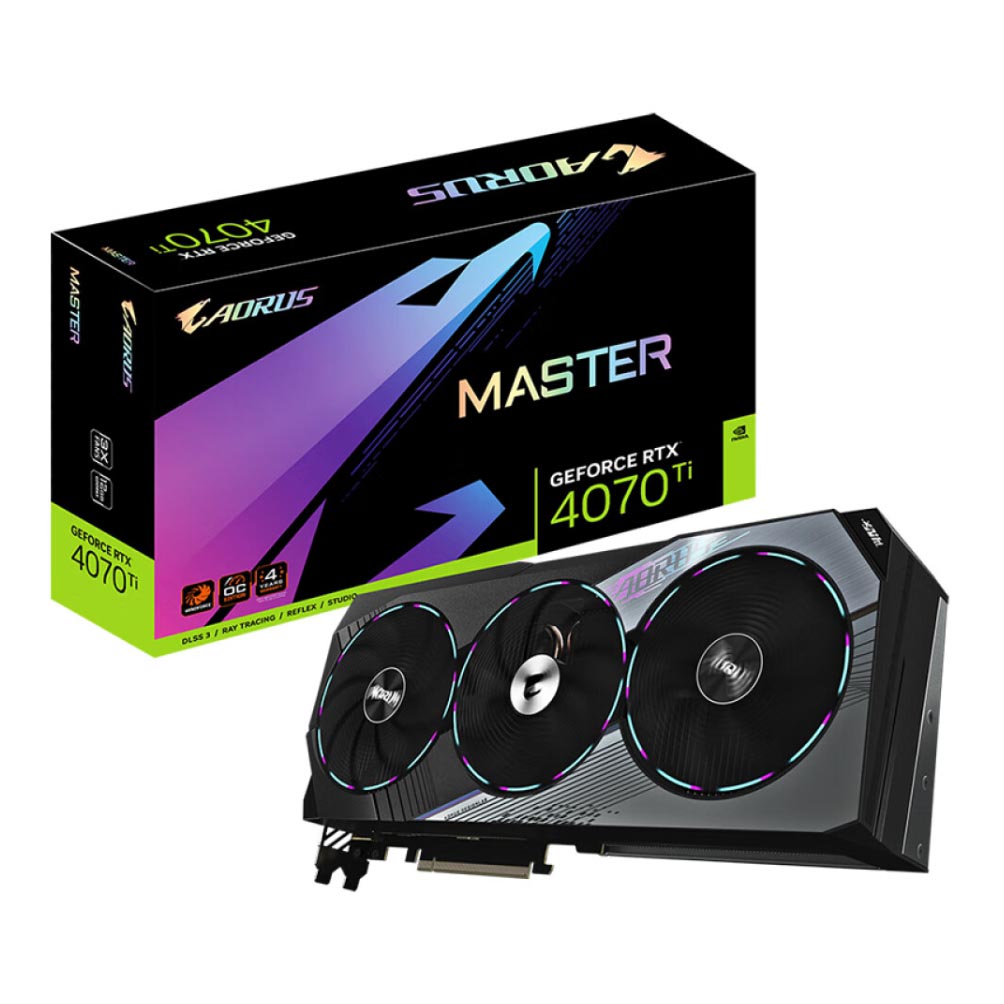 Видеокарта Gigabyte Aorus GeForce RTX 4070 Ti Master, 12 Гб, GV-N407TAORUS M-12GD - фото