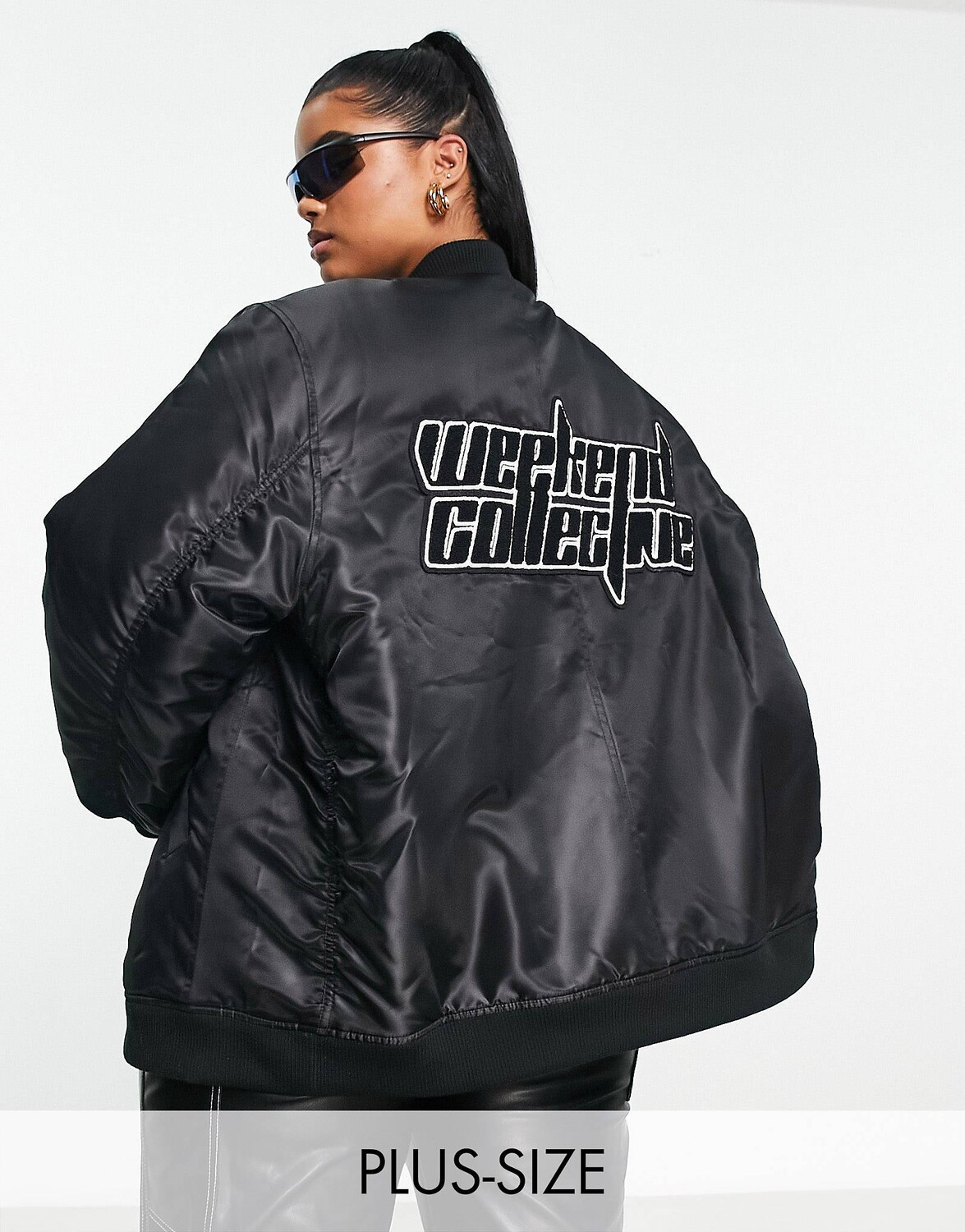 

Черный бомбер ASOS Weekend Collective Curve