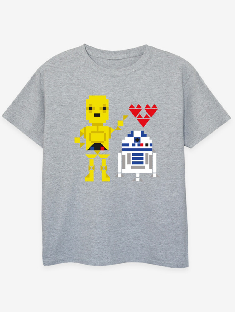 

NW2 Star Wars Heart Robot Kids Серая футболка с принтом George., серый