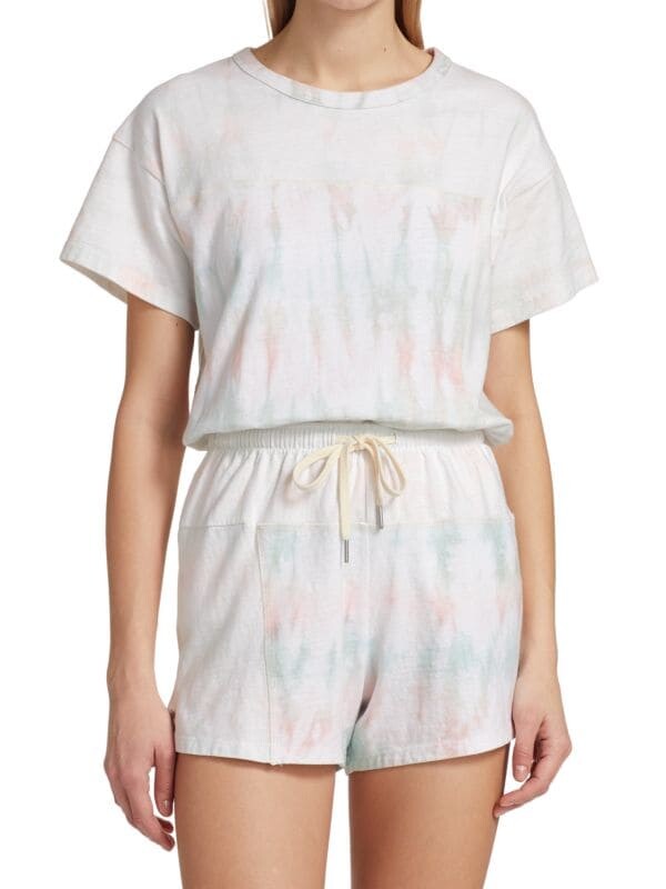 

Футболка Tie Dye Saks Fifth Avenue реконструированная большого размера, мультиколор, Серый