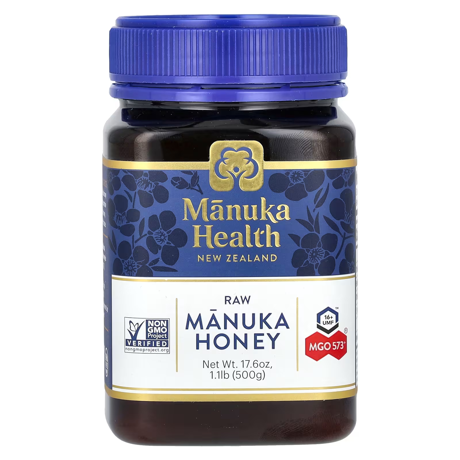 Manuka Health Raw Manuka Honey MGO 573+ 1,1 фунта (500 г)