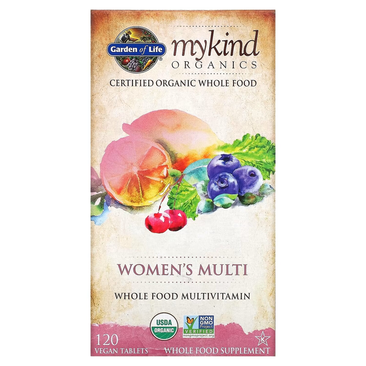 

Мультивитамины для Женщин Garden of Life KIND Organics, 120 веганских таблеток