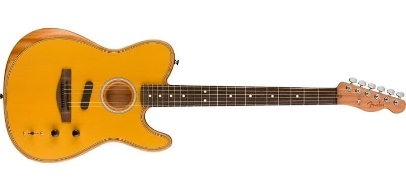 

Fender Acoustasonic Player Telecaster, накладка на гриф из палисандра - цвет ириски