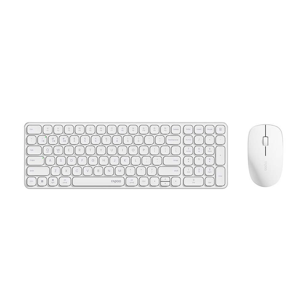 комплект периферии rapoo 9000s клавиатура мышь беспроводной темно серый Комплект периферии Rapoo 9300S (клавиатура + мышь), беспроводной, белый