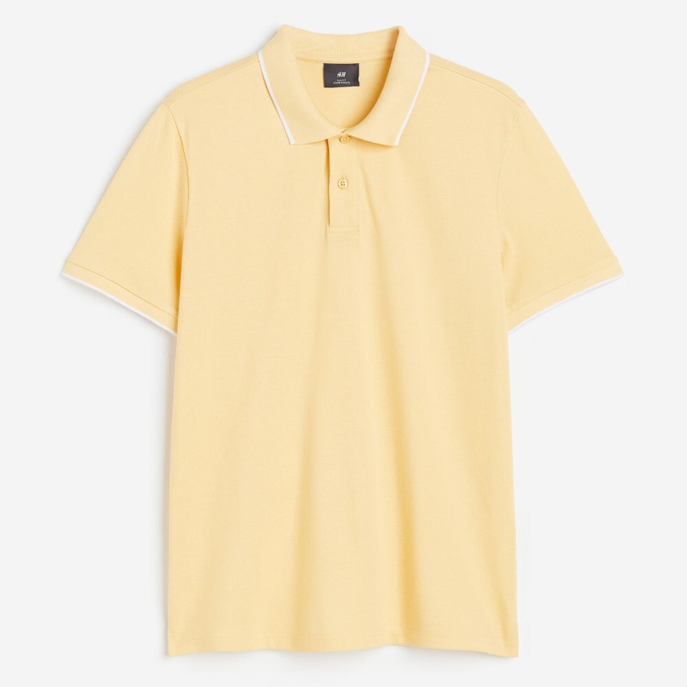 

Футболка поло H&M Slim Fit Cotton, желтый