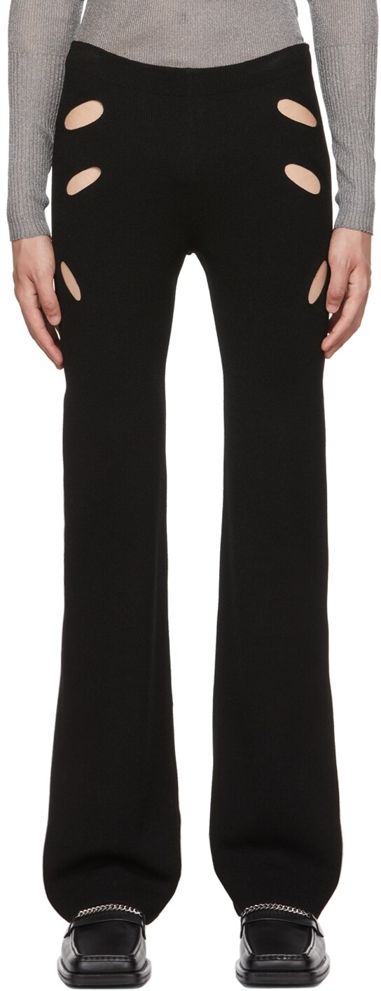 

Черные брюки с разрезом на замке Dion Lee