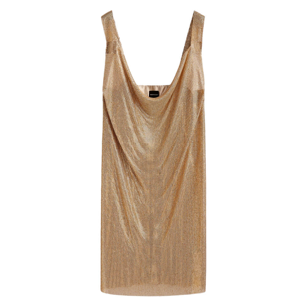 

Платье Massimo Dutti Studio Shimmer Mesh, золотистый