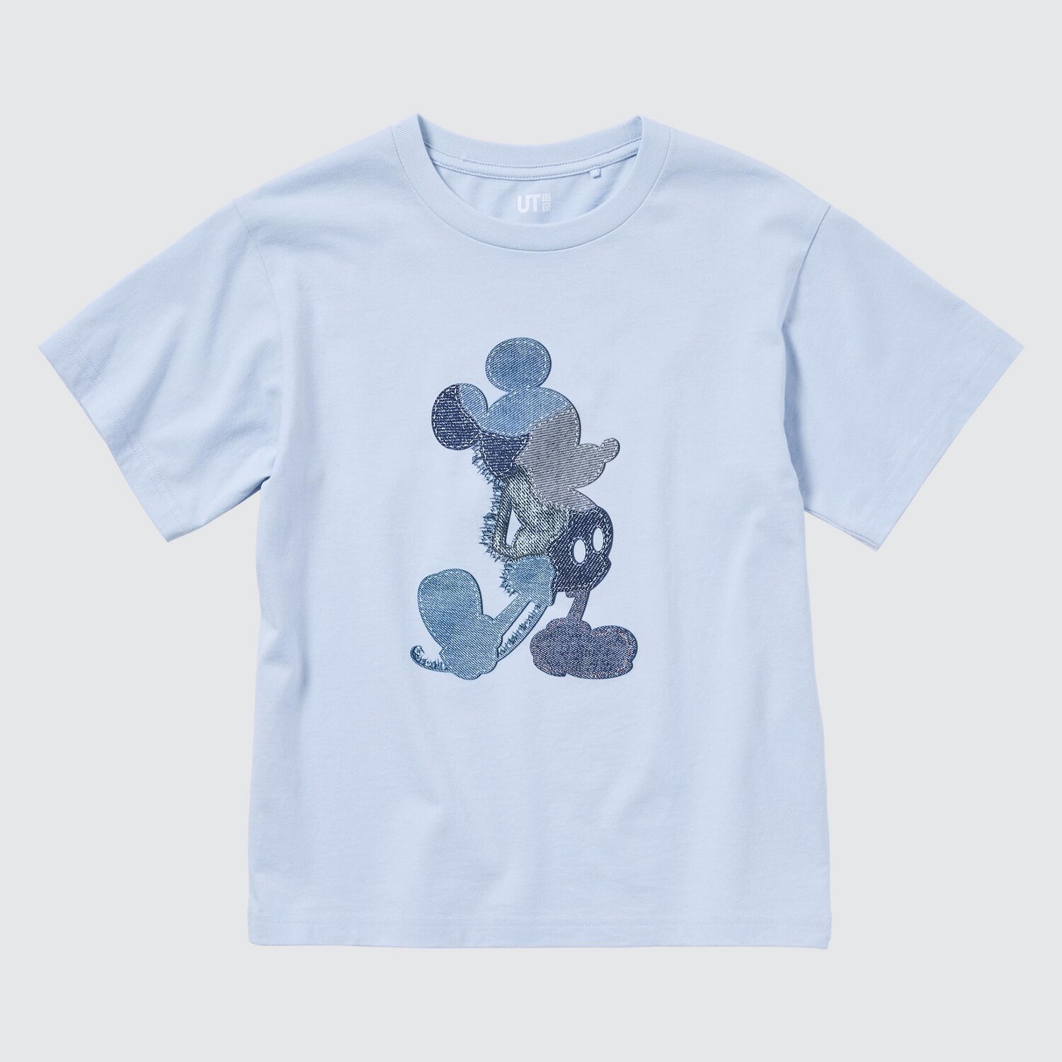 

Футболка UNIQLO Mickey Stands Ut с графикой, светло-синий