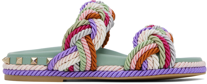 

Разноцветные сандалии Rockstud Утренняя роса Valentino Garavani