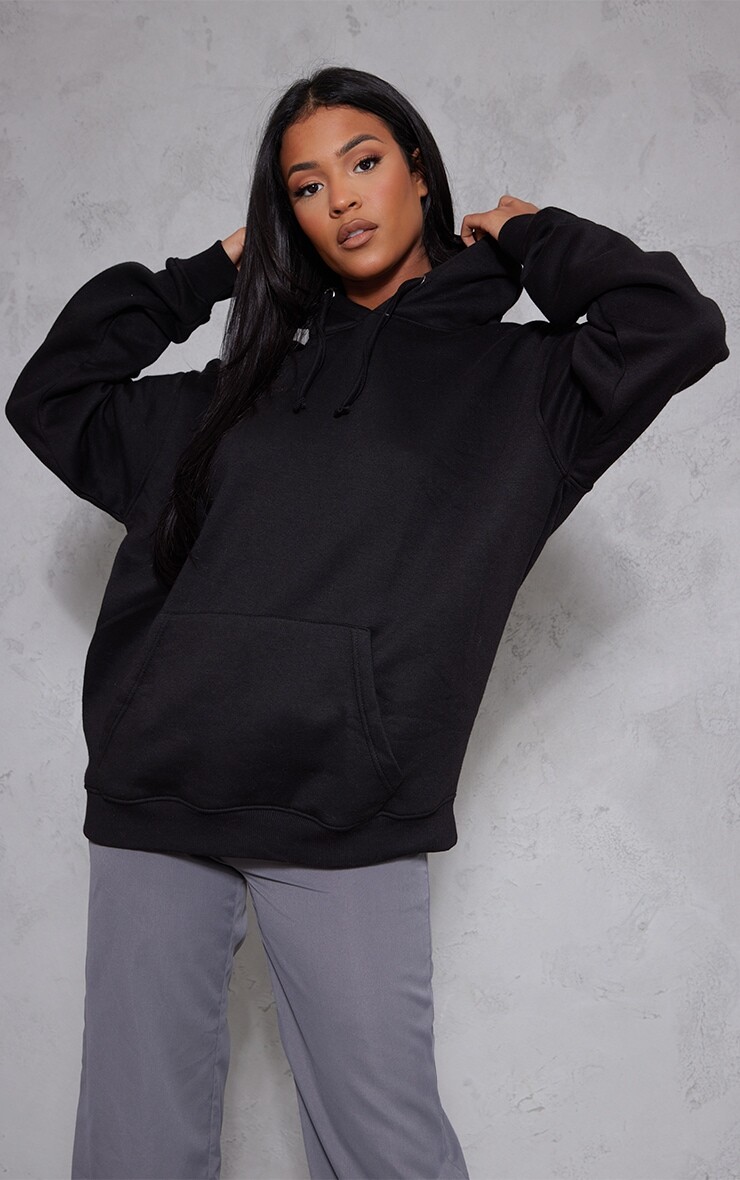 

PrettyLittleThing Базовый худи большого размера Tall Black