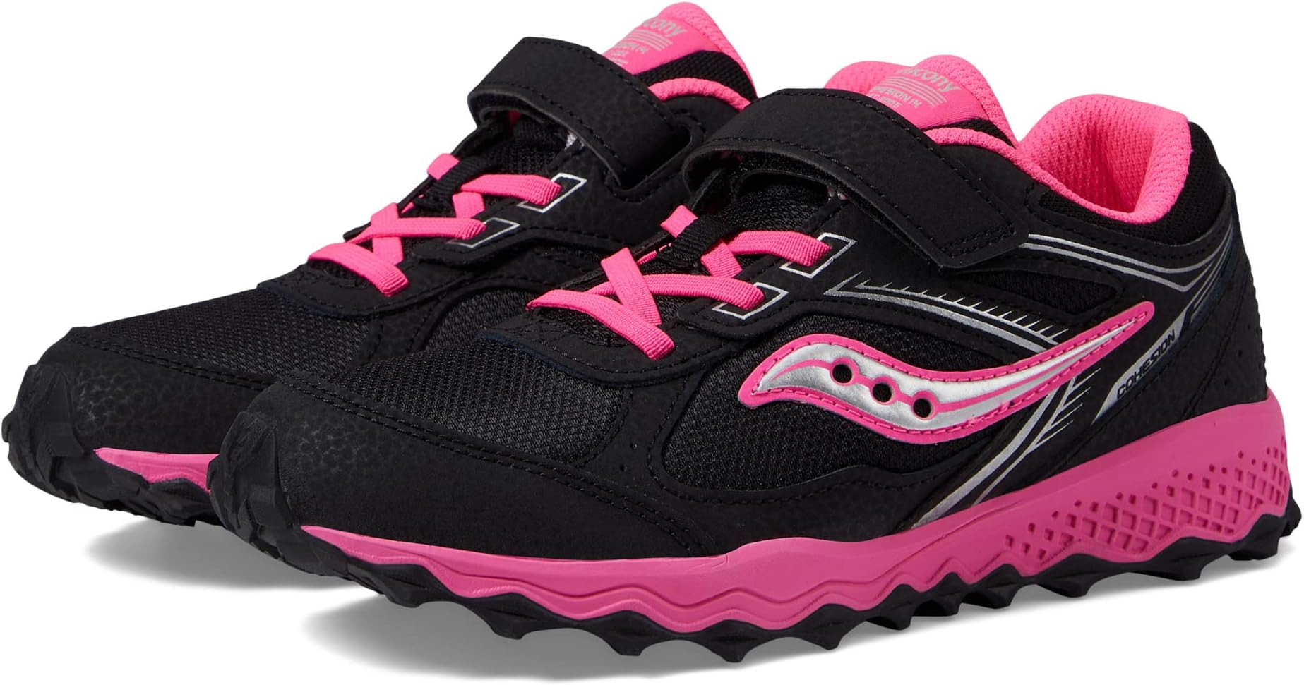 Кроссовки Saucony Kids Cohesion TR14 A/C Trail Running Shoes Saucony Kids, цвет Black/Pink кроссовки saucony saucony cohesion tr14 a c trail running shoe цвет black grey dust