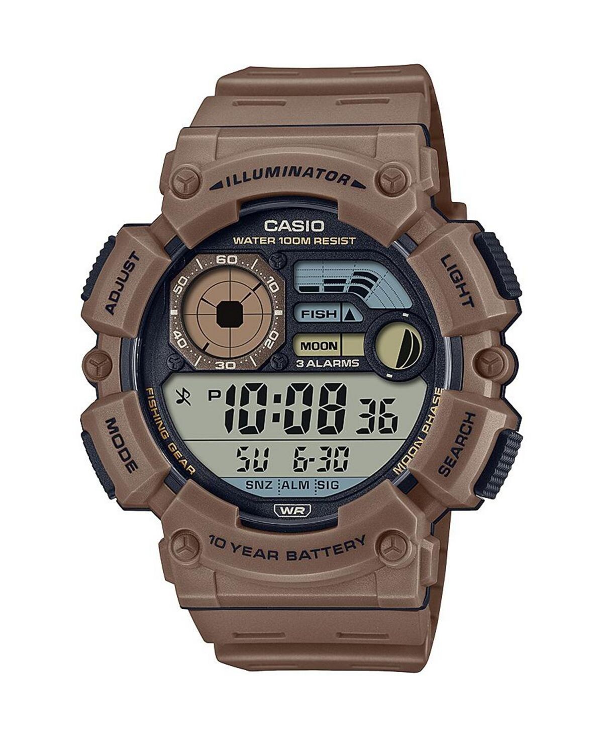 

Мужские цифровые часы из коричневой смолы 50,1 мм, WS1500H-5AV Casio