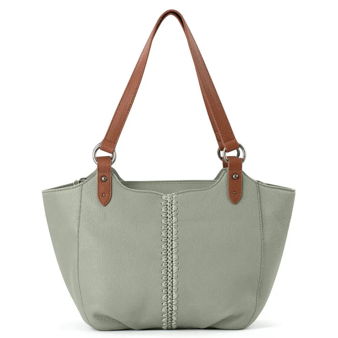 

Кожаная сумка The Sak Bolinas Satchel, серо-зеленый/коричневый