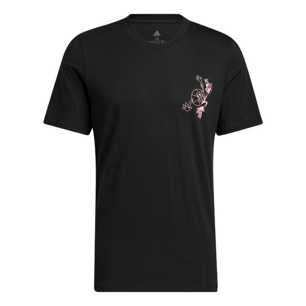 

Футболка Adidas Cartoon Frog Basketball Sports Short Sleeve Black T-Shirt, Черный
