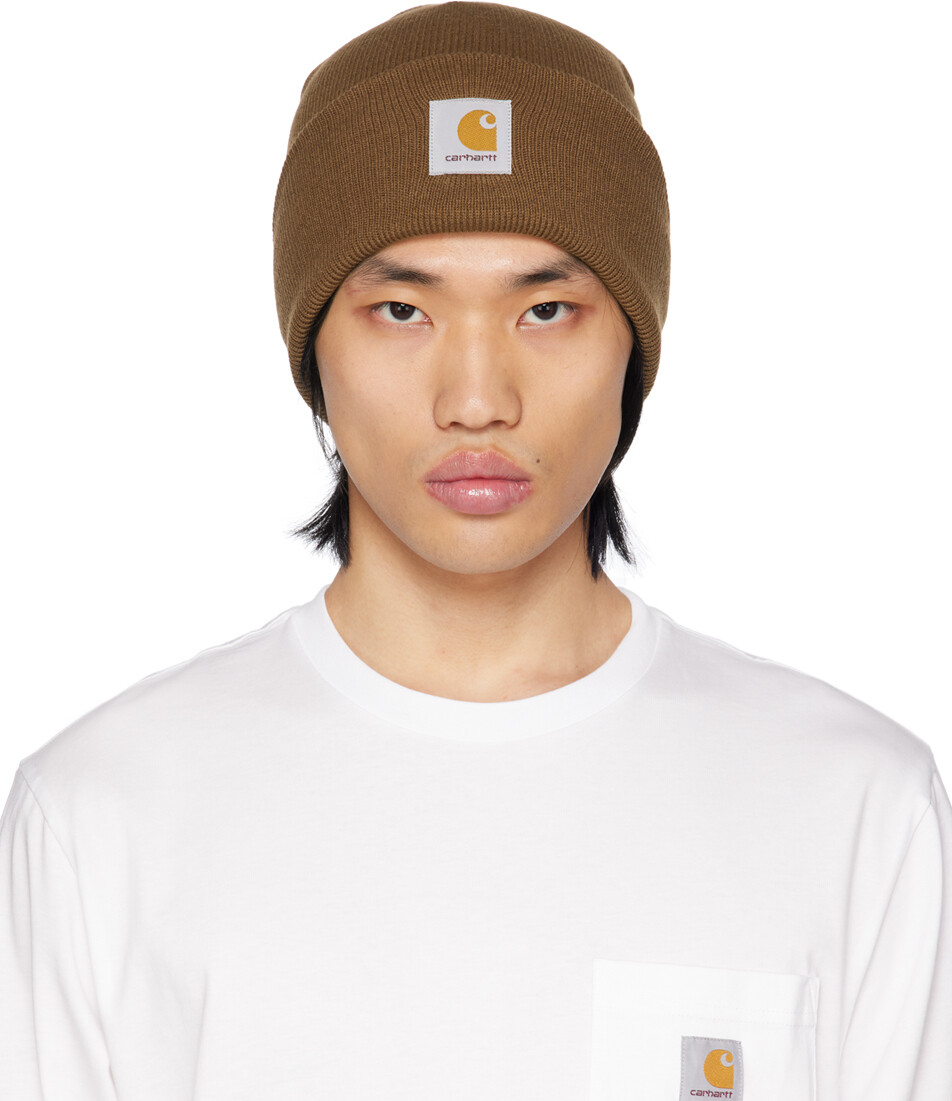 

Коричневая шапка с часами Carhartt Work In Progress