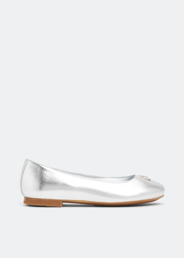 

Балетки DOLCE&GABBANA Foiled leather ballerinas, серебряный