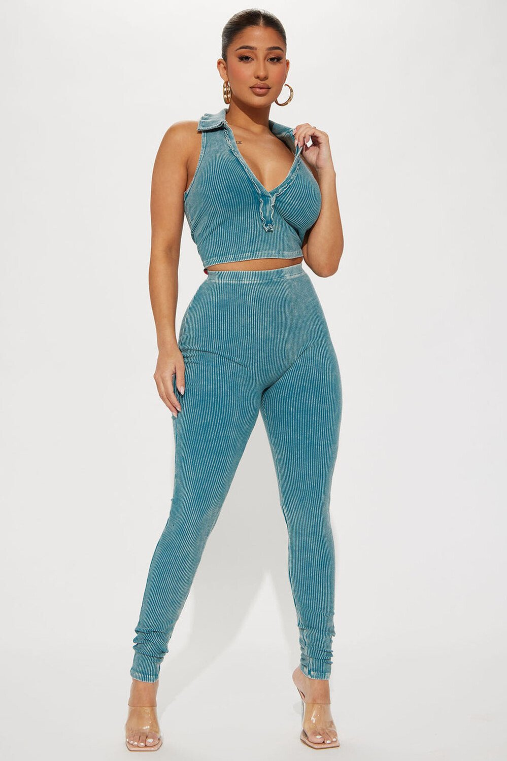 

Леггинсы Fashion Nova GD3815, бирюзовый