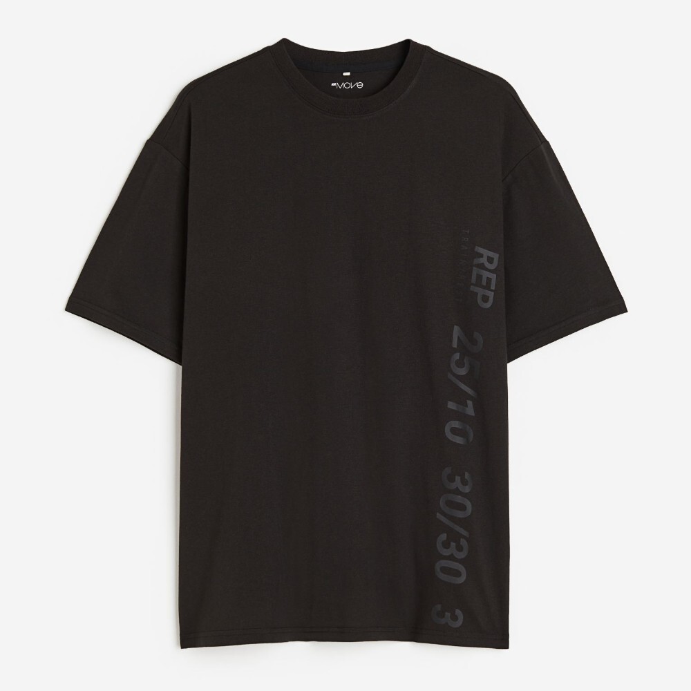 

Футболка H&M DryMove Printed Sports, черный