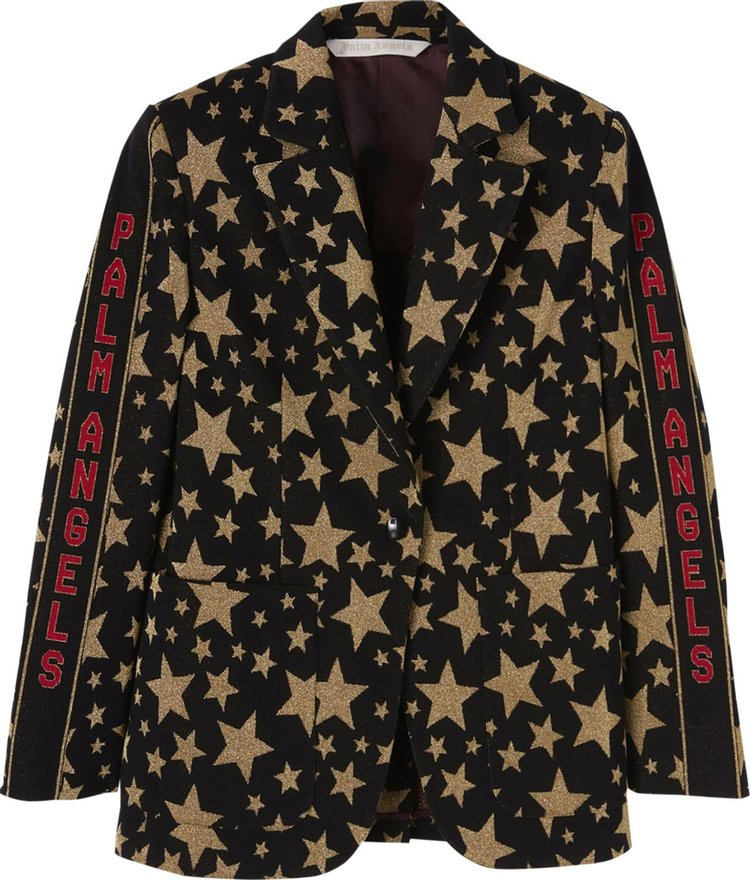 

Блейзер Palm Angels Stars Blazer 'Black/Gold', черный