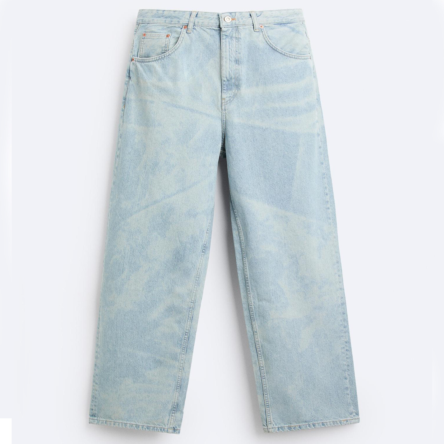 

Джинсы Zara Laser-cut Faded Baggy, светло-голубой
