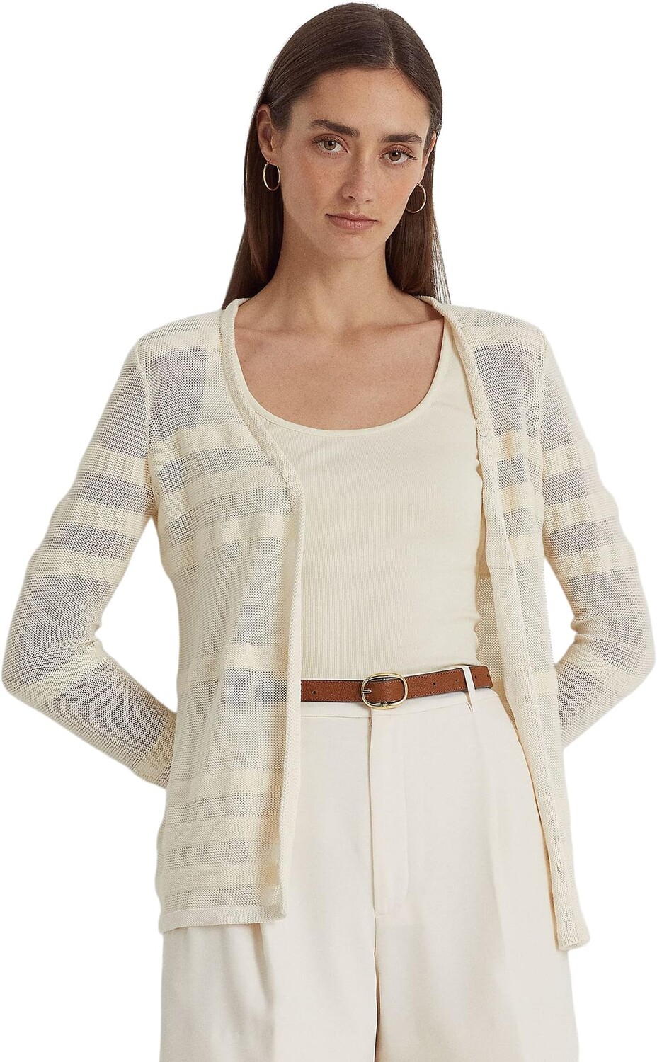 

Свитер Striped Knit Cardigan LAUREN Ralph Lauren, цвет Mascarpone Cream