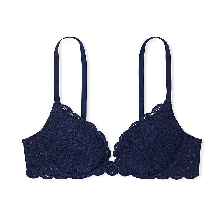 

Бюстгальтер Victoria's Secret Dream Angels Eyelet Lace Push-Up, темно-синий