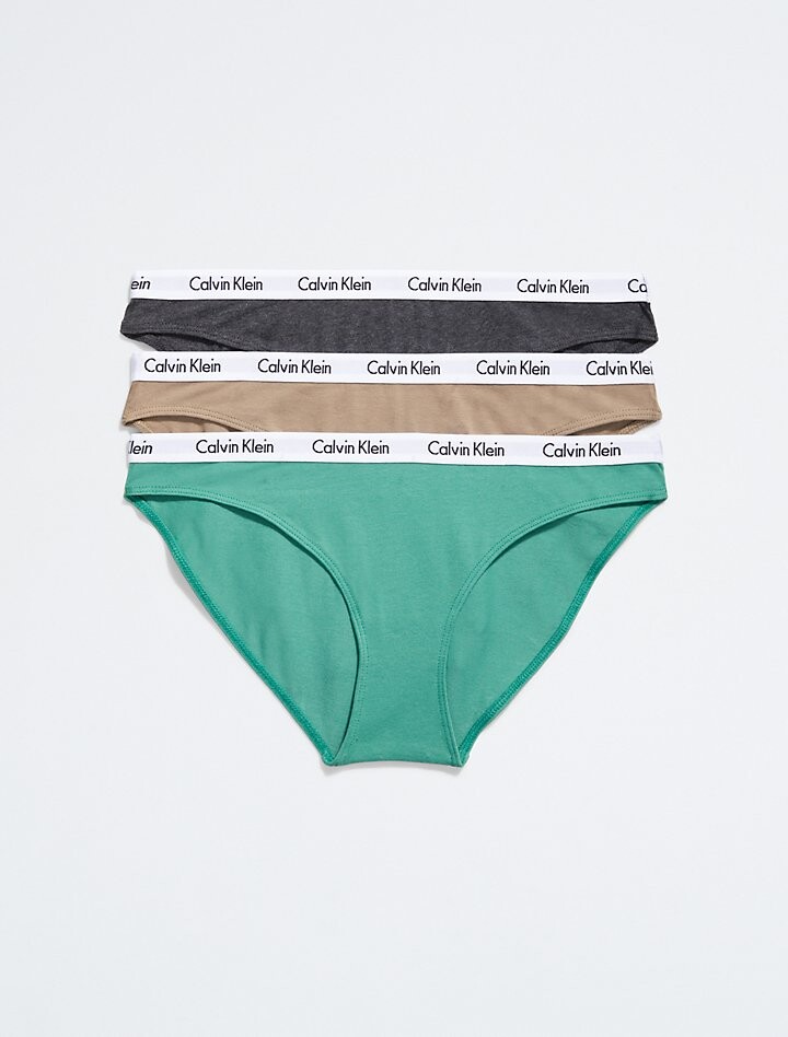 

Комплект из 3 хлопковых бикини с логотипом Carousel Calvin Klein, зеленый