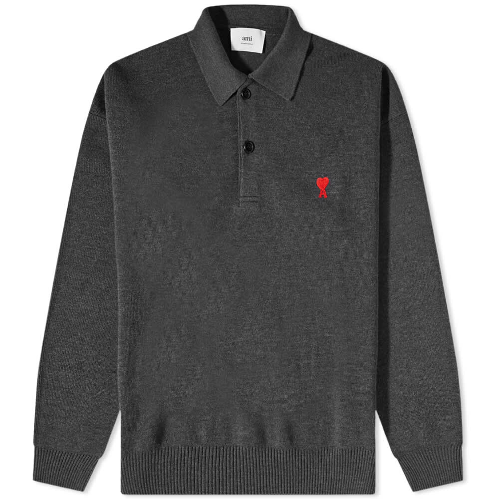 

Футболка AMI Long Sleeve Small A Heart Knit Polo