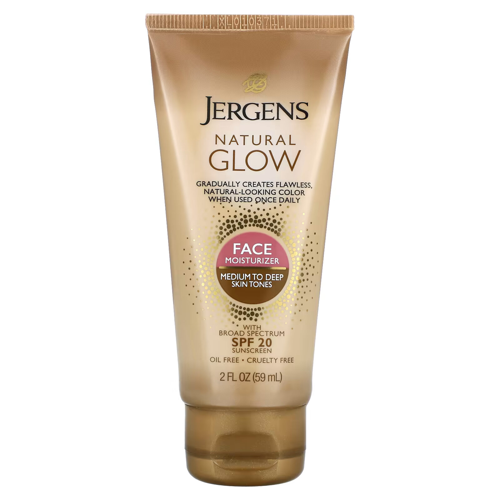 Jergens, Natural Glow, увлажняющее средство для лица, SPF 20, от средних до темных оттенков кожи, 59 мл (2 жидк. унции) - фото