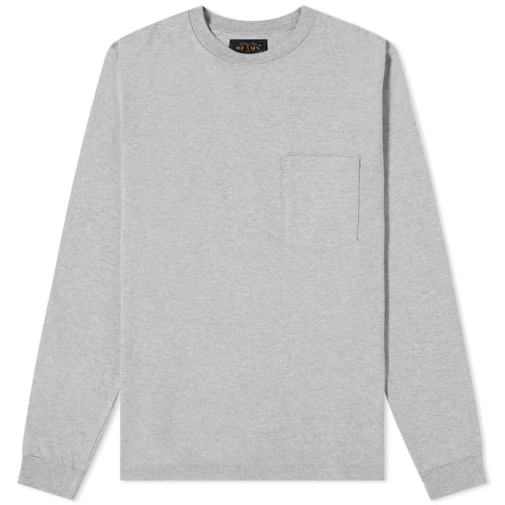 

Футболка Beams Plus Long Sleeve Pocket Tee, Серый