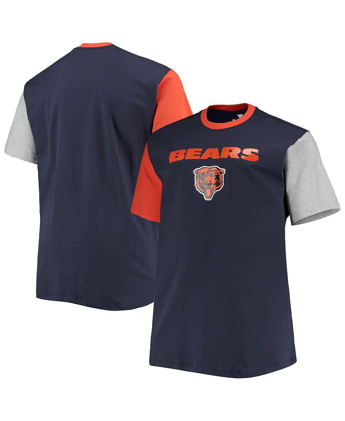 

Мужская темно-синяя, оранжевая футболка с цветными блоками chicago bears big and tall Profile, мульти