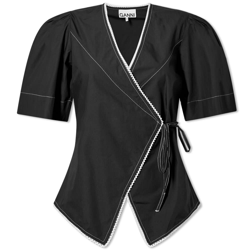 

Рубашка GANNI Cotton Poplin Wrap Front Top