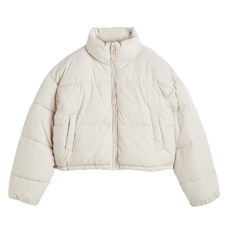 Куртка утепленная H&M, бежевый куртка утепленная свободного кроя